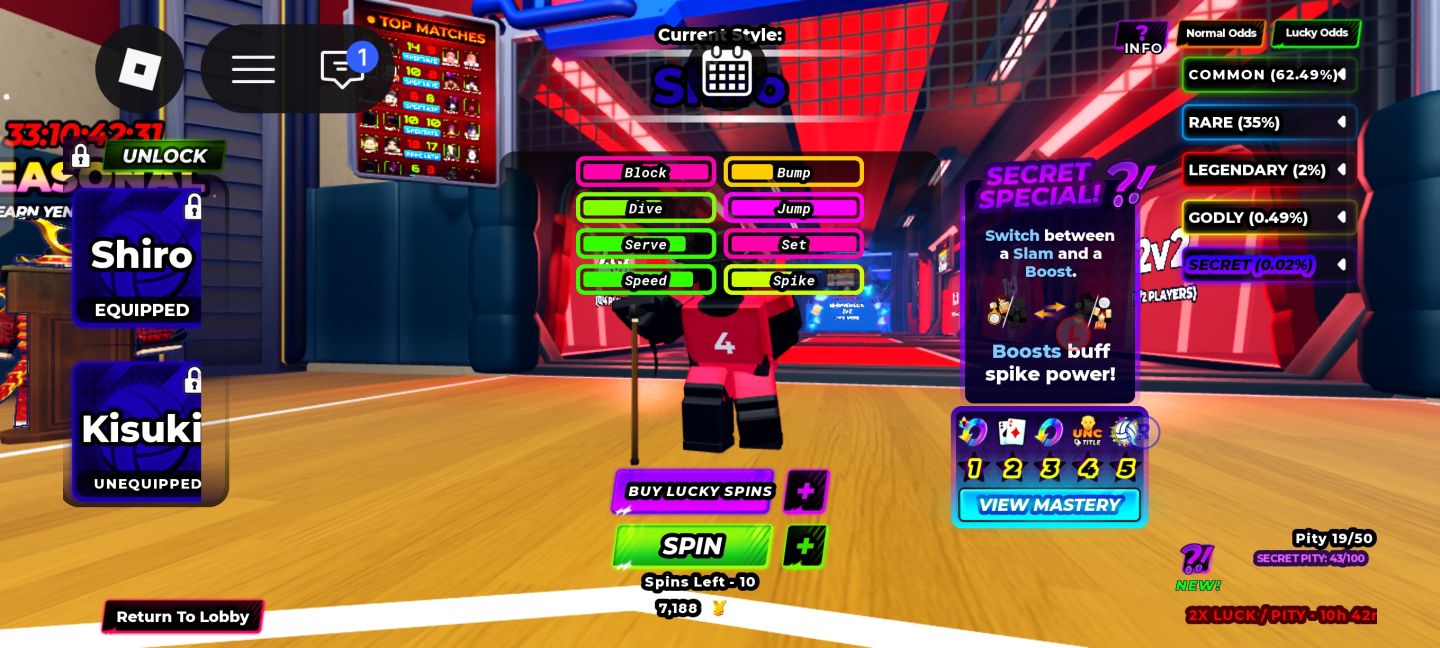 Venda de Conta Roblox Vôlei Competitivo Shiro/KISUKI mais Redirection Jump.