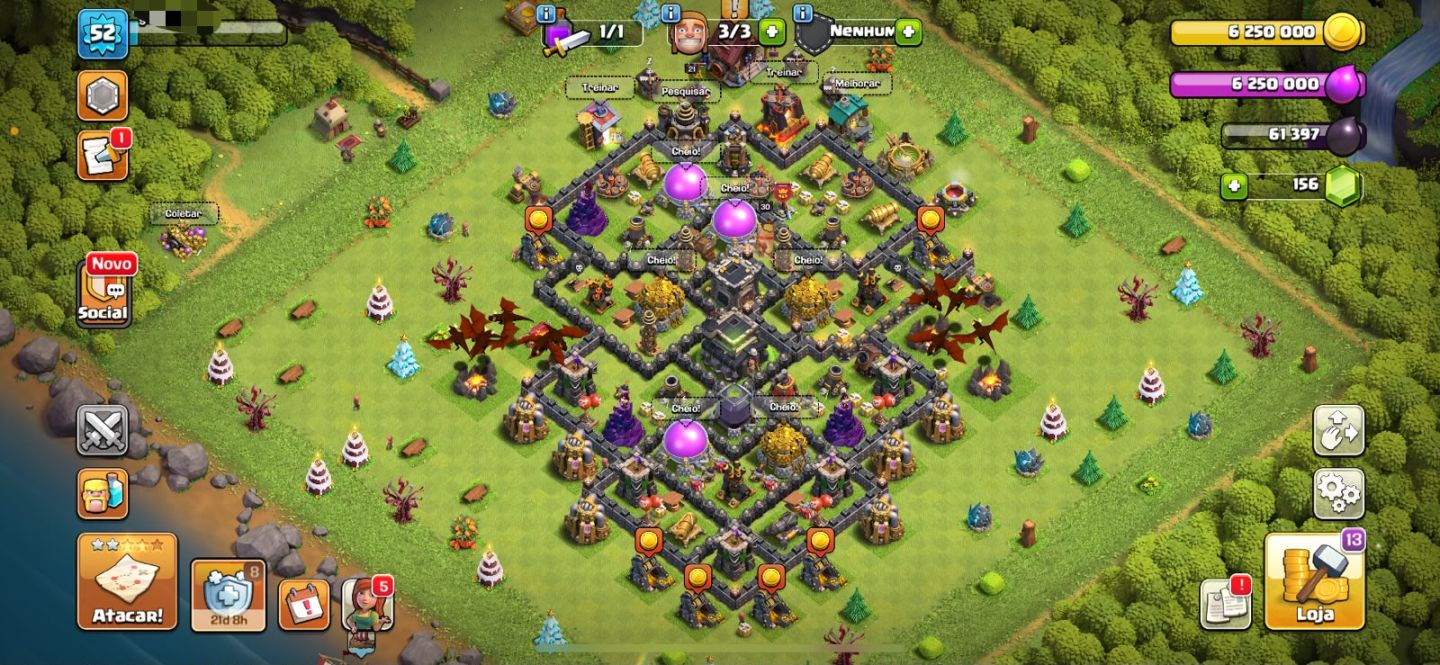Conta Clash of Clans CV9 | Depósitos Cheios