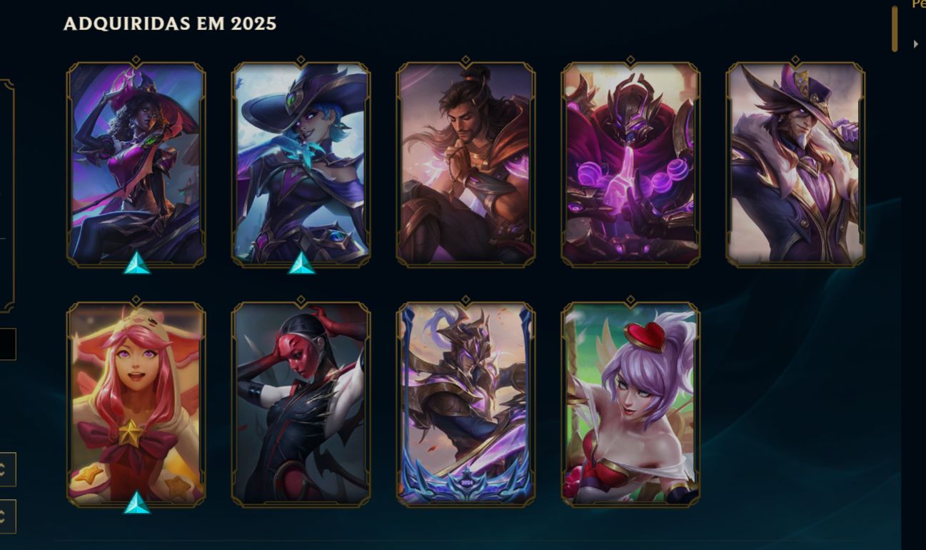 Conta de luxo de 2013. Platina. Nível 758 e mais de 100 skins.