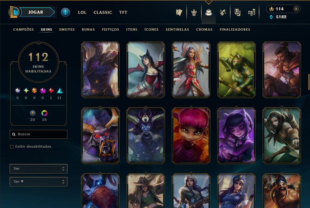 SKIN SHACORINGA + [ QUASE 130 SKINS HABILITADAS ] + 10 SKINS VITORIOSAS RARAS!!!