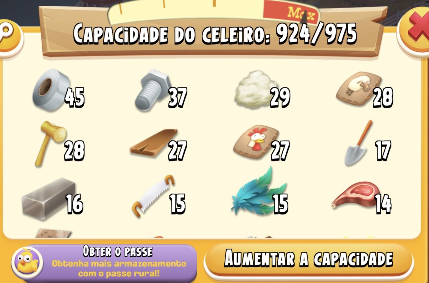 CONTA DE HAY DAY LVL 62 | TODOS OS ANIMAIS LIBERADOS | 30/ 50 máquinas