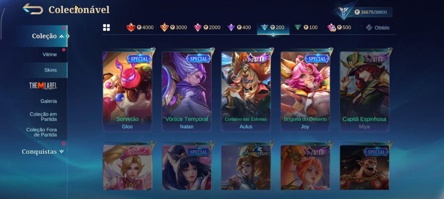 CONTA MOBILE LEGENDS 406 DIMAS SANRIO STREET FIGHTER E JUJUTSU [negócio preço]