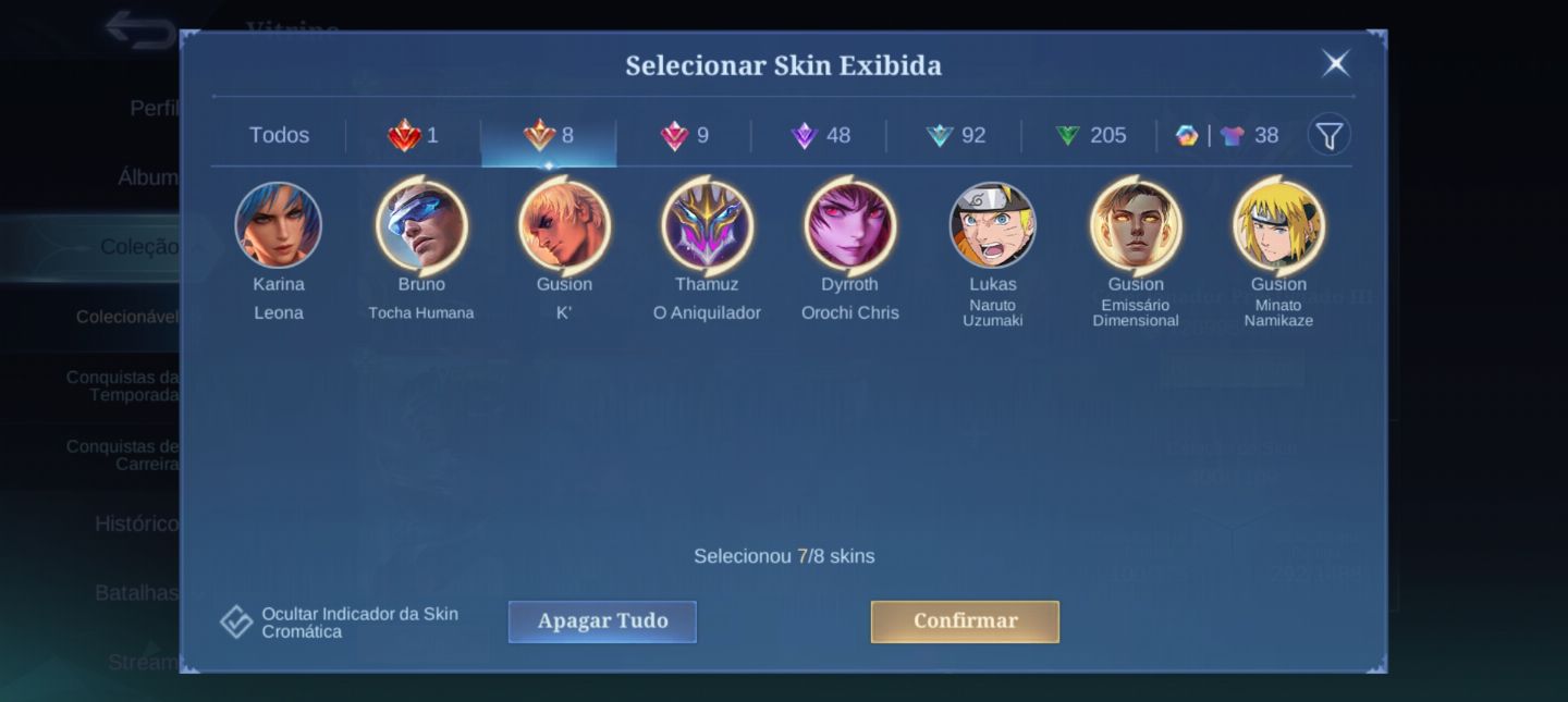 CONTA MBL JA NO GLORIA,COM MUITAS SKINS!!!!