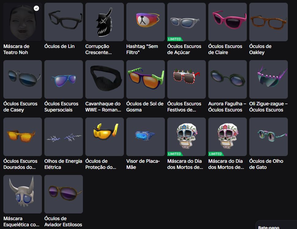 Conta roblox antiga com egghunt 2019 completa e limiteds