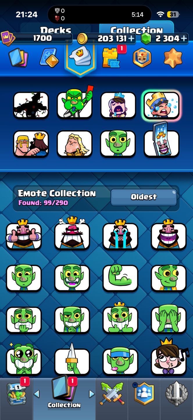 CONTA CLASH ROYALE 14k TROFÉU