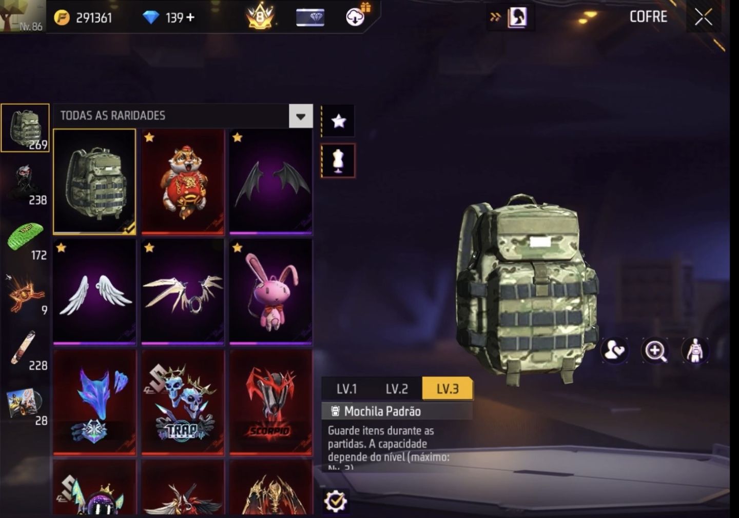 CONTA FREE FIRE +1000 peitorais E + de 15 mil reais gastos EXTREMAMENTE GEMADA
