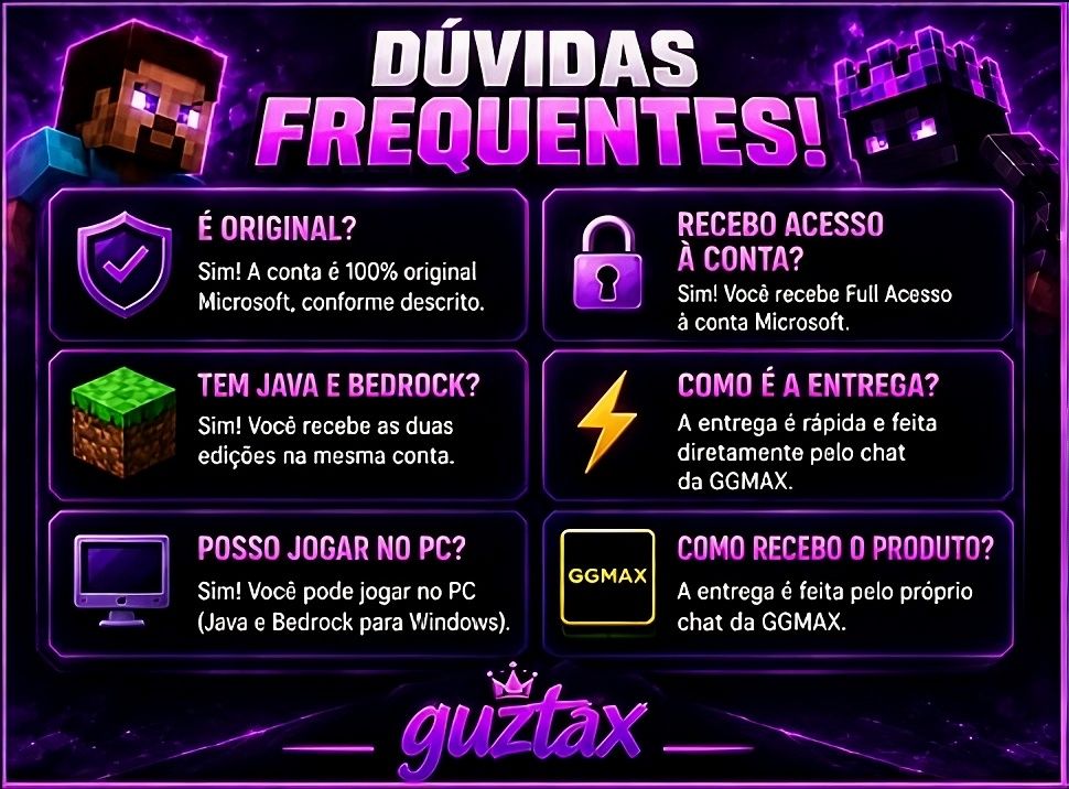Minecraft Java + Bedrock Original | Deluxe Premium | Full Acesso + BRINDE