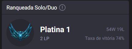 CONTA SMURF PLAT 1 COM MMR MESTRE+