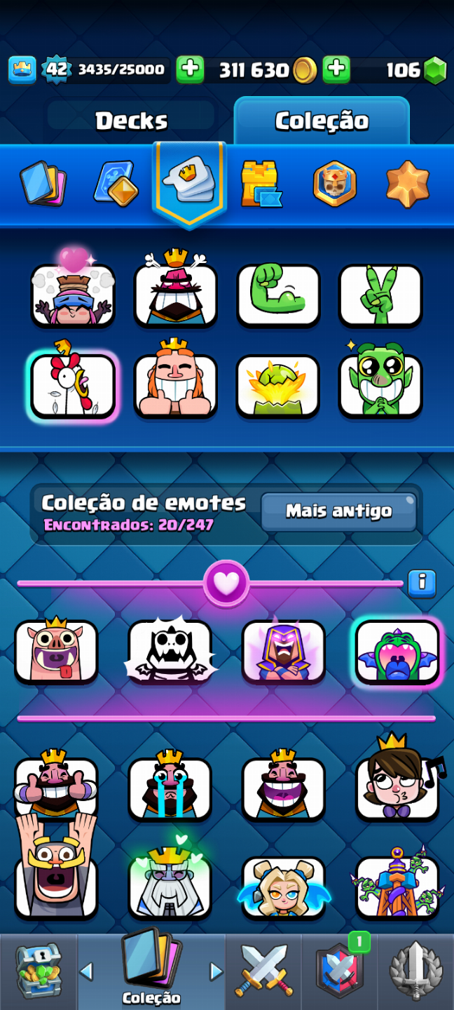 Conta clash Royale lv 42 Arena 21 8.000 troféu