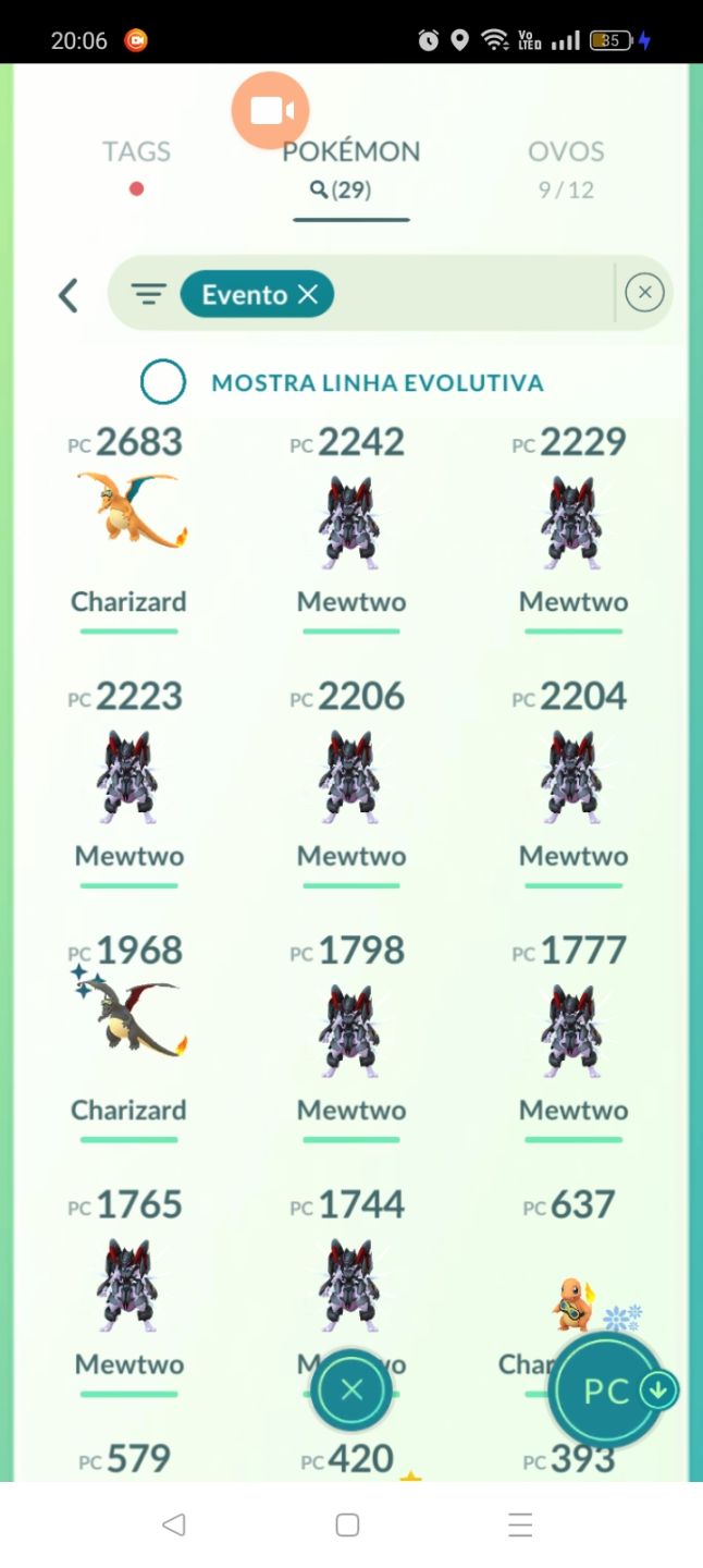 Nível 47 e9 mewtwo,armadura e 3 mewtwo normal 1 mewtwo normal 100%,