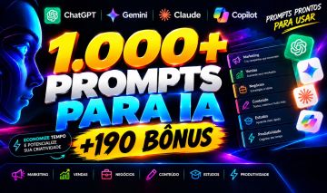 1.000+ Prompts para IA | Criar, e Trabalhar | ChatGPT + Gemini + Claude