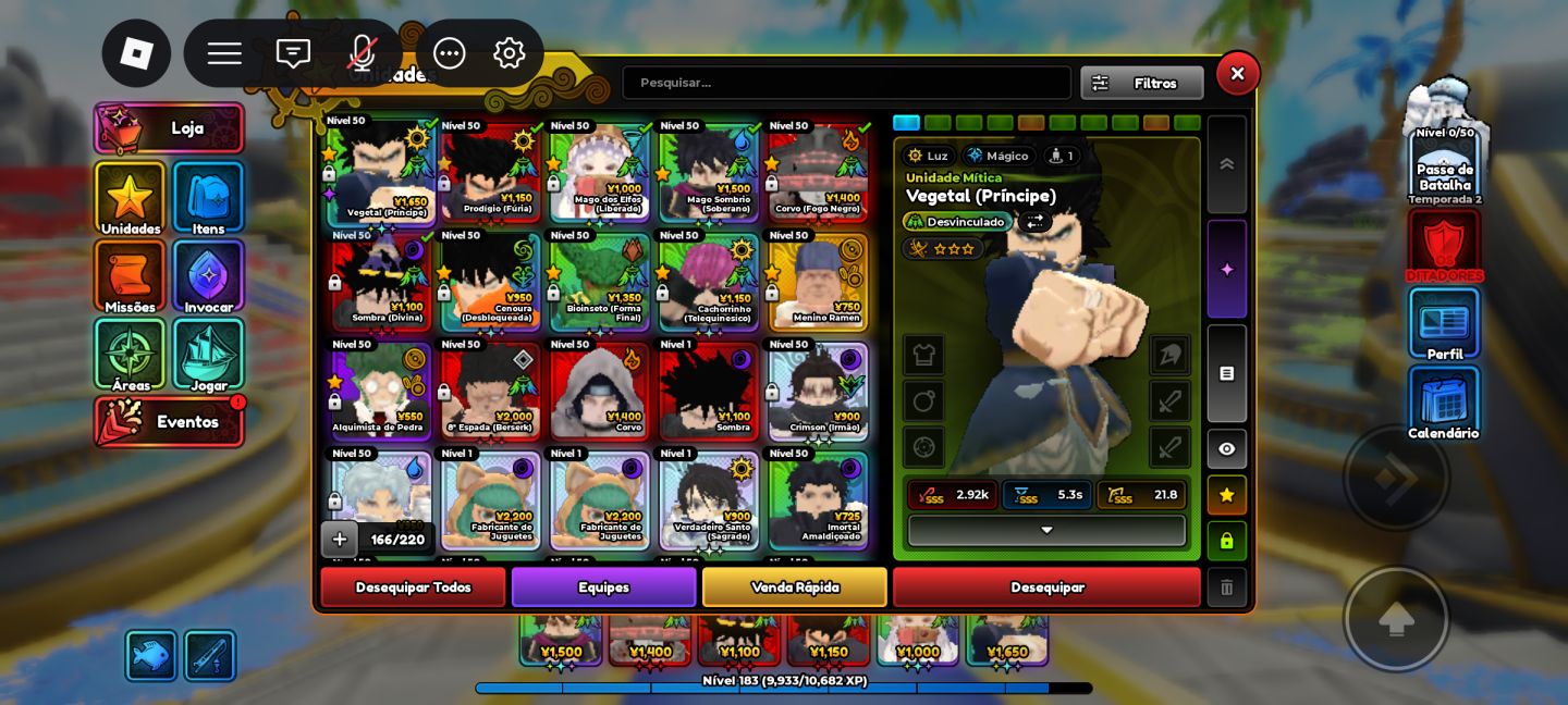 Conta de anime origins e etc