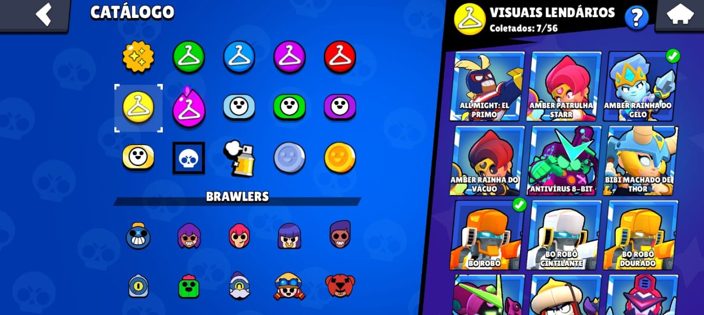 CONTA BRAWLSTARS 59K DE TROFEUS, 105 BRAWLERS + CLASH ROYALE