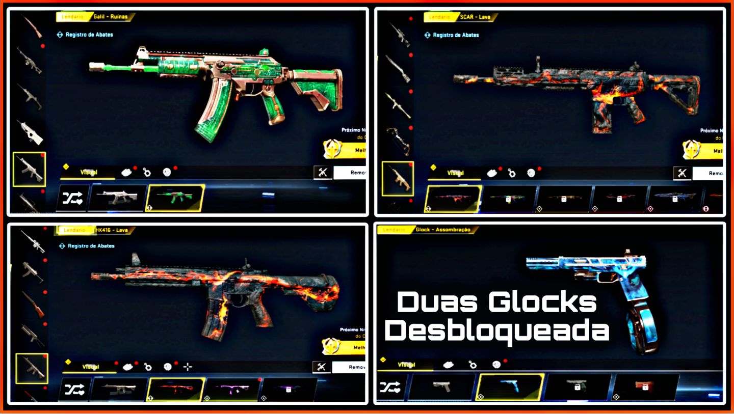 Conta Blood, Bastão, Chinelo, Skins de armas Eterna e Ultra, Skins de Strikers +