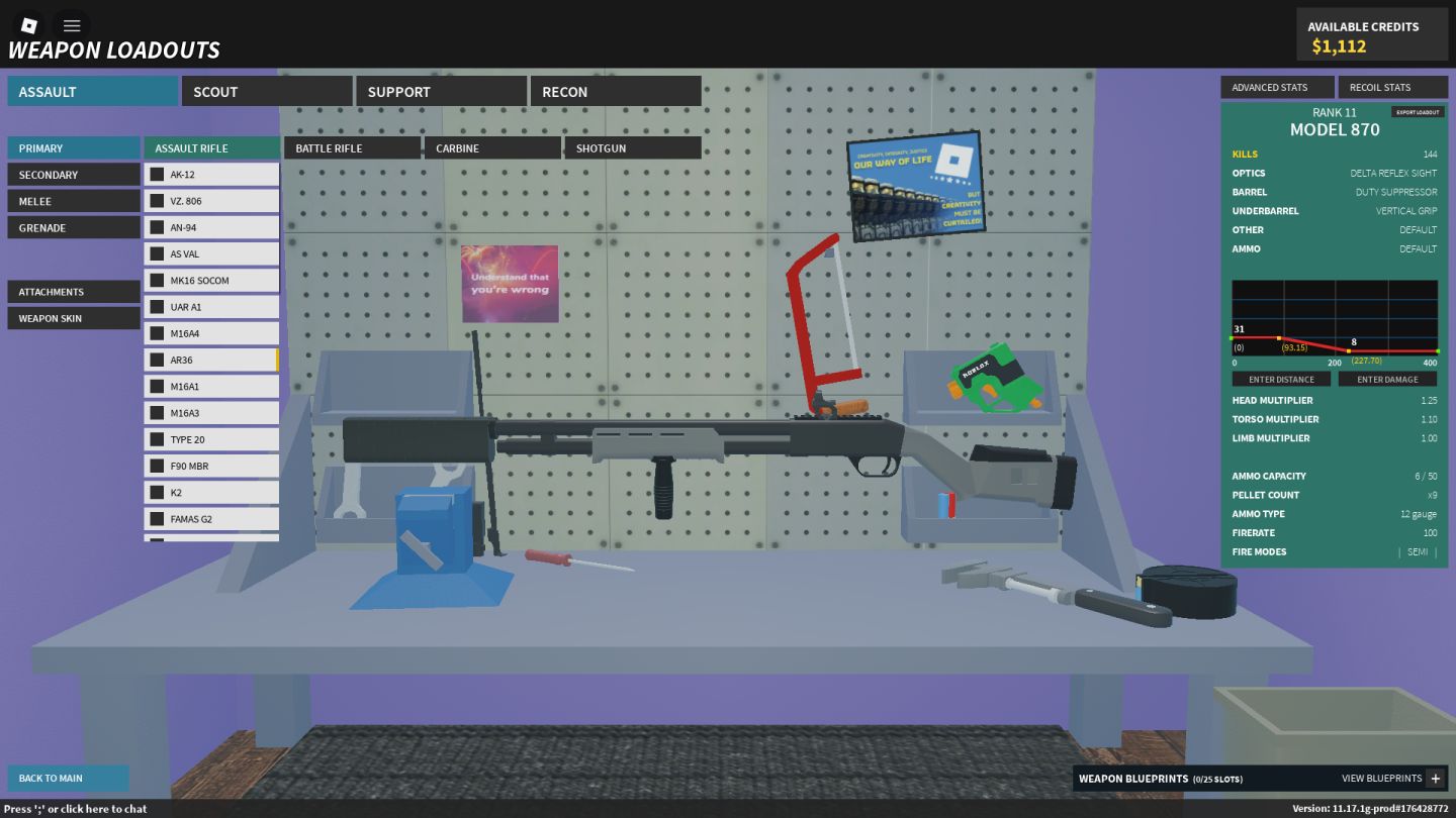 CONTA DE PHANTOM FORCES RANK 117, COM ALGUNS PREBUYS! 11K DE ROBUX GASTO NA ACC!