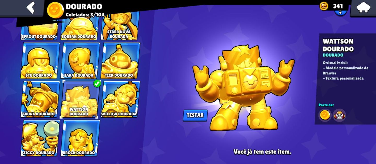 Conta de brawl stars com todos os brawlers