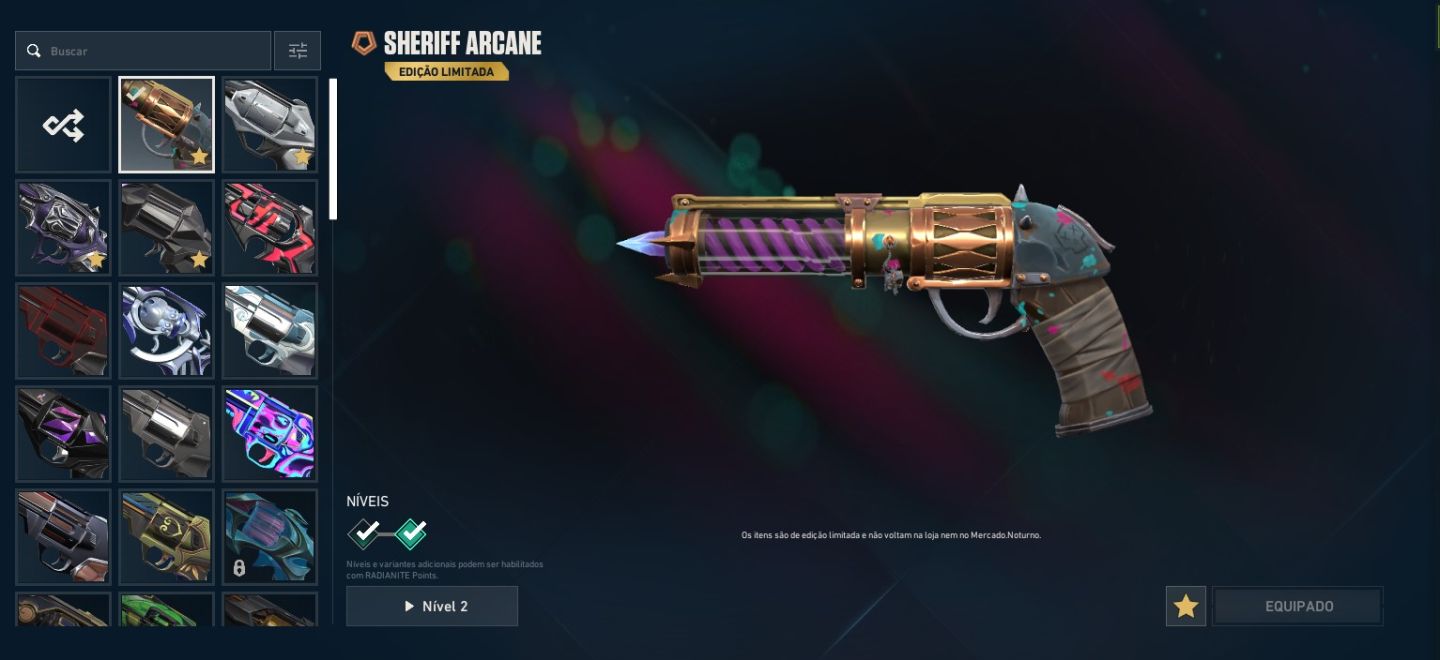 Conta de Valorant com Champions 2021 e Sheriff Arcane e 14 Facas
