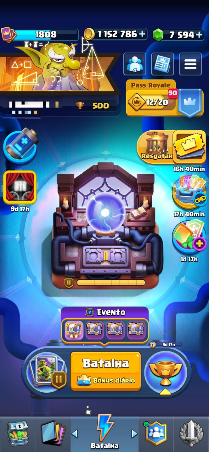 Upo/subo de Clash Royale +1k,+2k,+3k,+4k,+5k... Venha ter um push lendário!