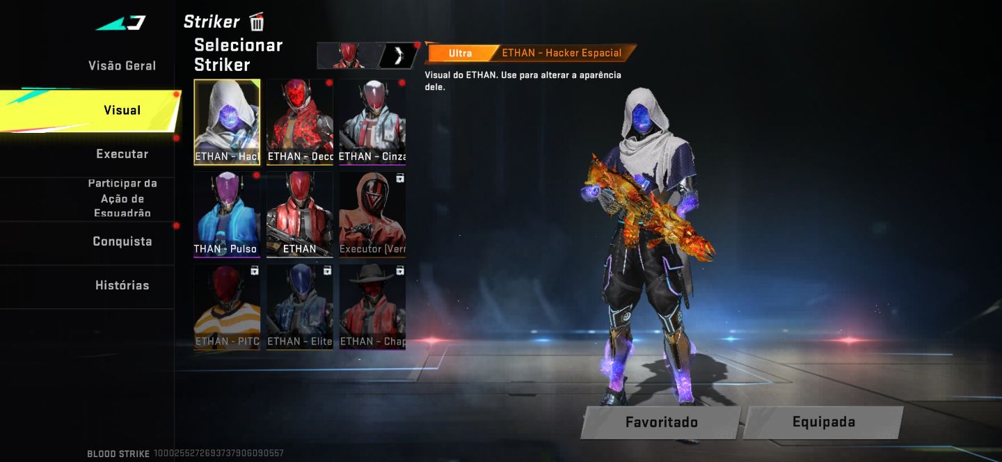 Conta Blood Strike . Muitas skins ultra, lendárias e colab. Com cartão renome.
