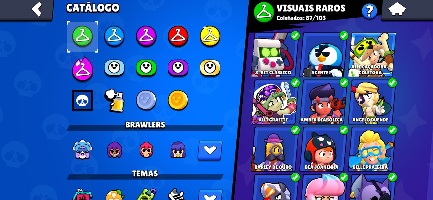 Conta Brawl Stars 60k troféus com 367 skins e com algumas skins raras
