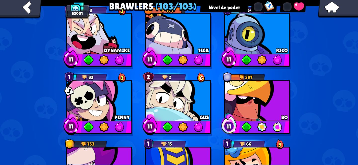 Conta brawl stars 63k + 362 skins