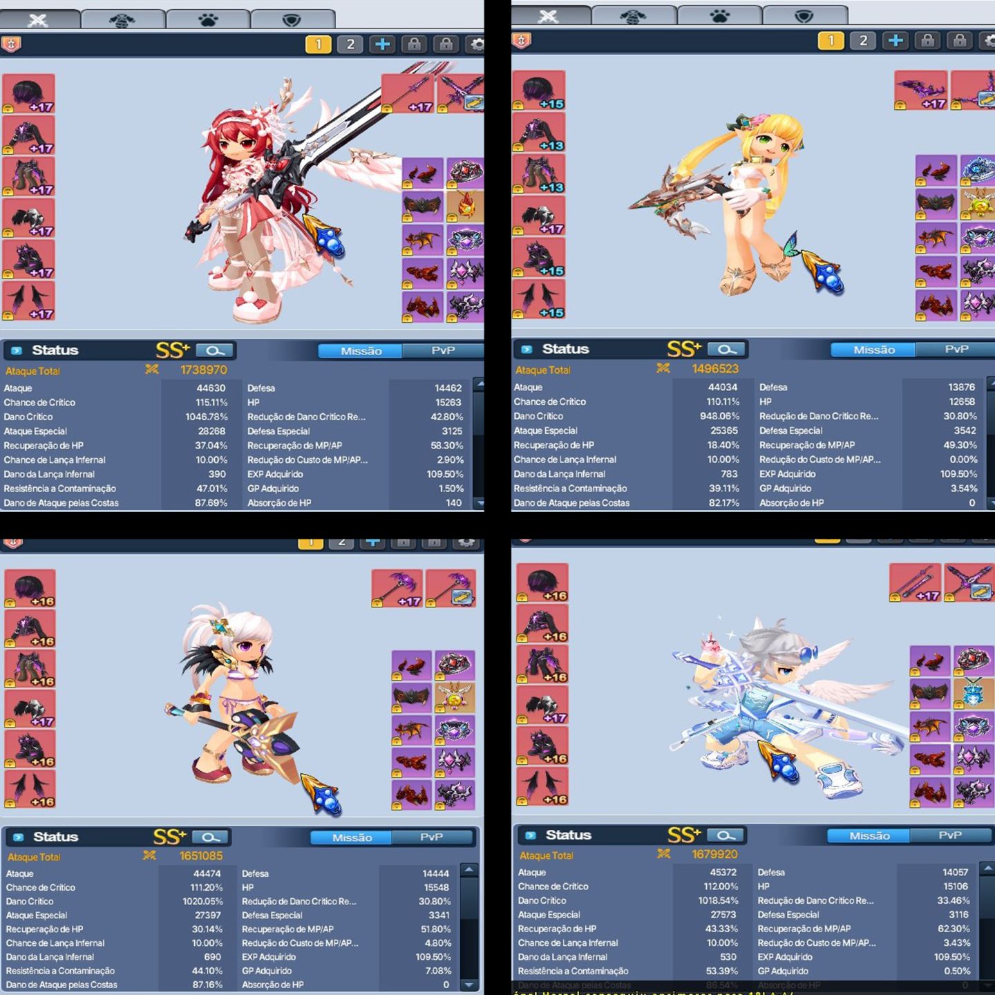 Conta EndGame GrandChase Classic C-Lvl 853 | 25 Chars Full 1.5KK+