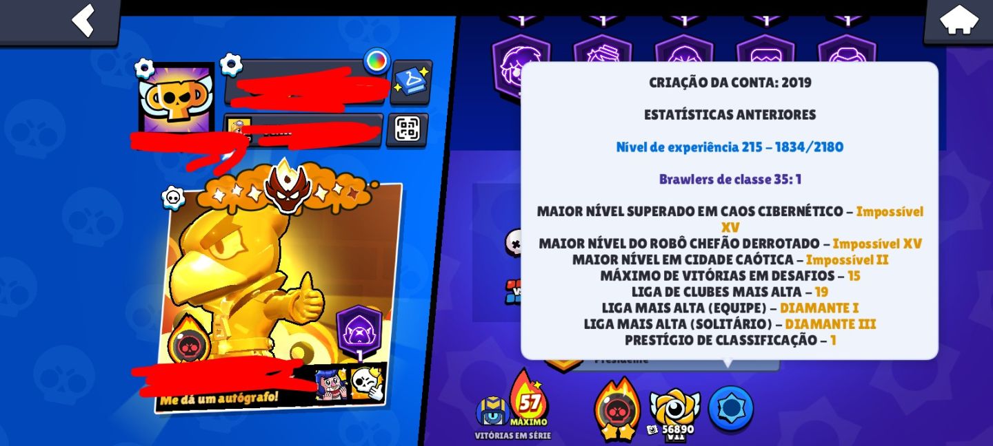 CONTA BRAWL STARS 100K TROFÉUS!