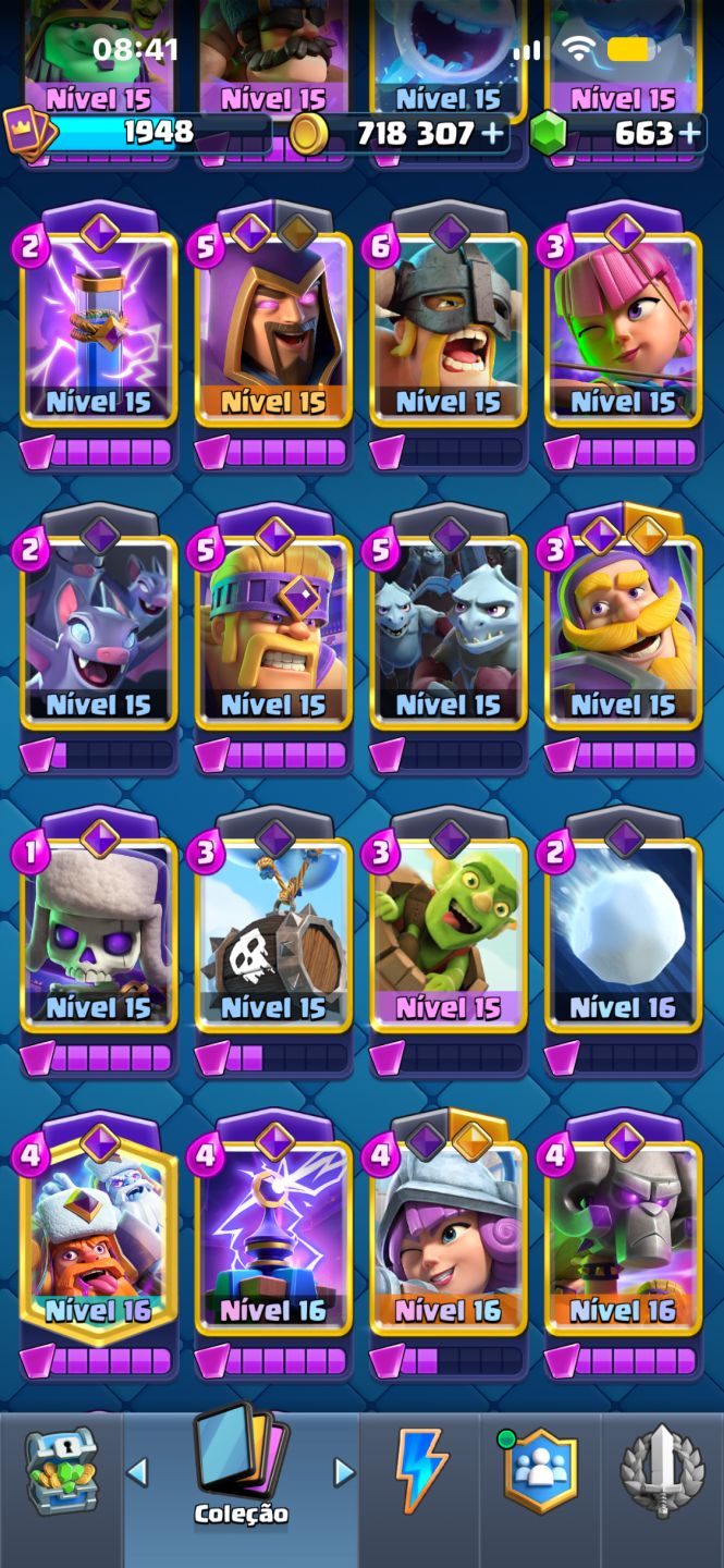 CONTA DE CLASH ROYALE 10Y 1948 COLECÃO E BRAWL 22K