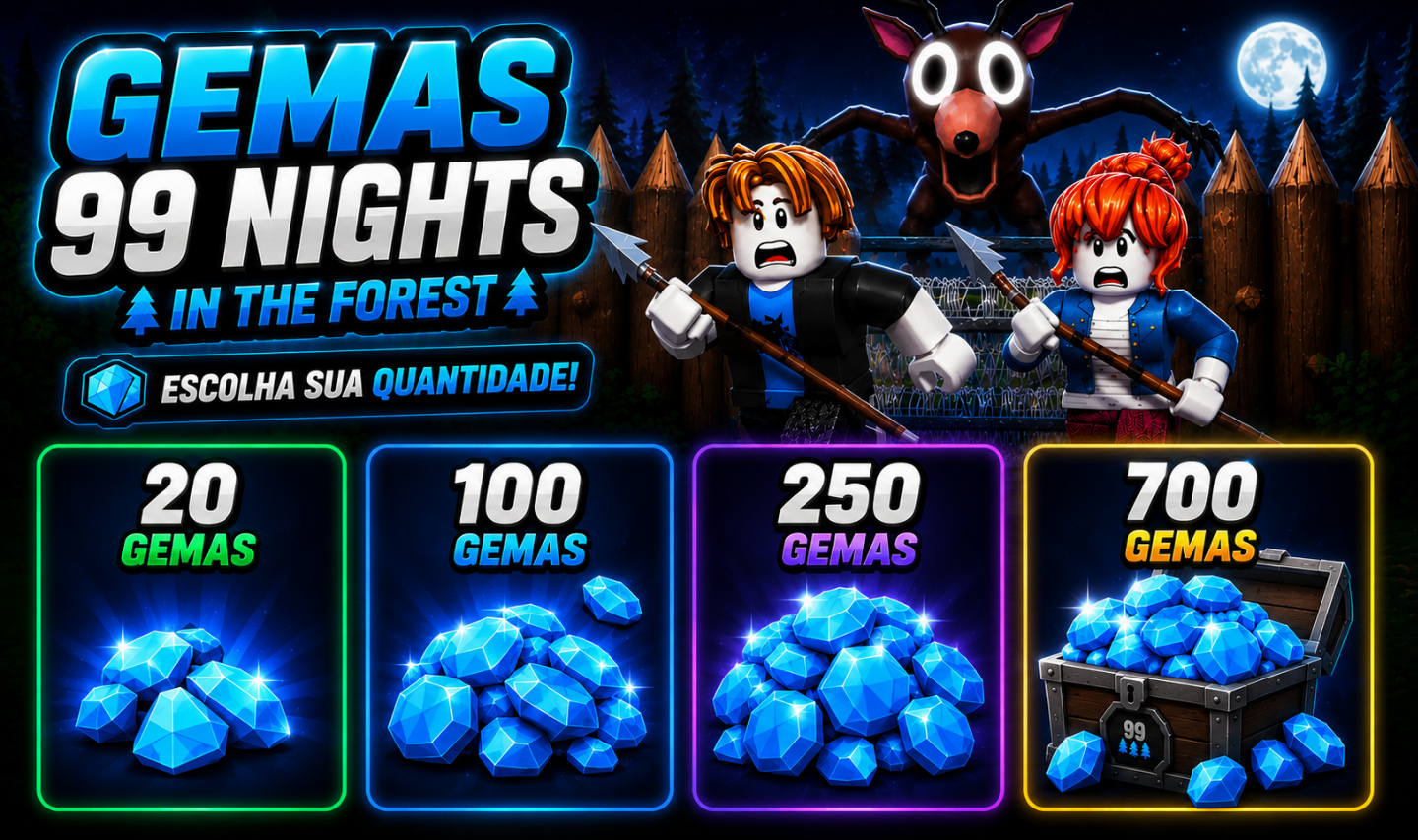 (DIAMANTES EM SUA CONTA!) 99 NOITES NA FLORESTA / 99 NIGHTS IN THE FOREST