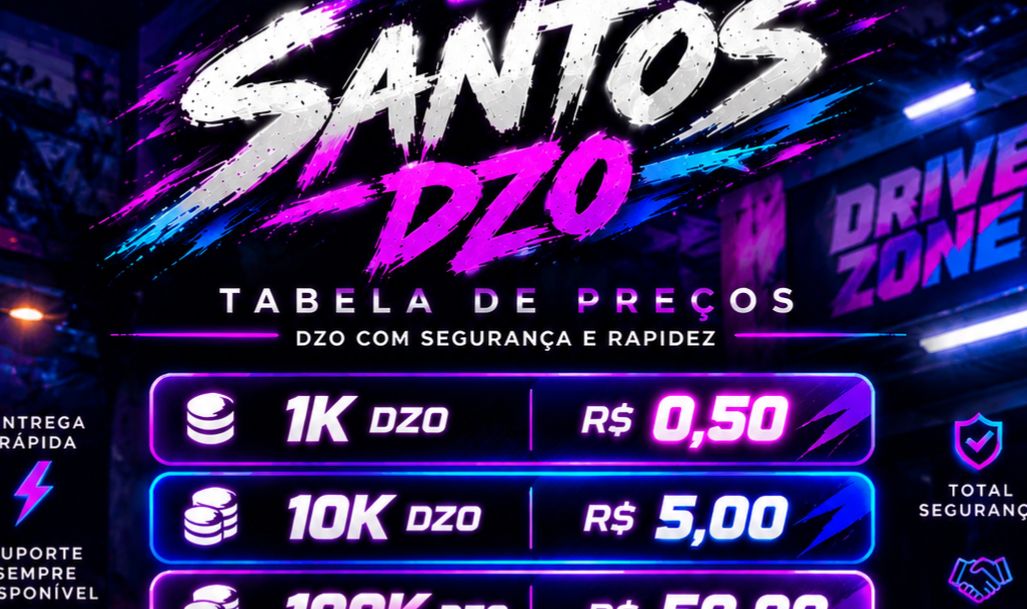 DZO DRIVE ZONE ONLINE 1K DZO R$0,50 | 10K R$5 | 100K R$50 | 500K