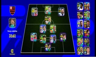 Conta eFootball Top | 3161 Força | Messi 104 + Vini Jr | +100 Moedas e Conte!
