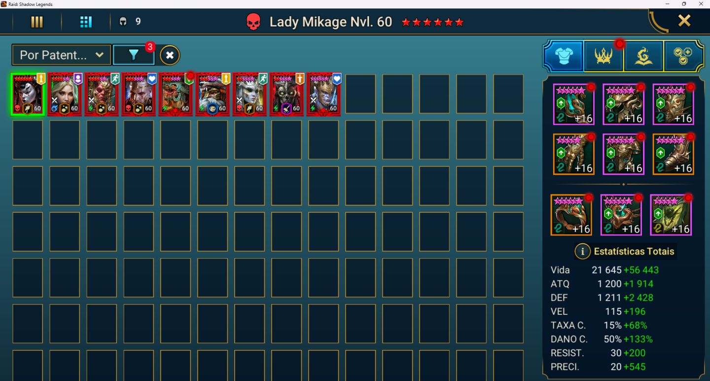 Conta raid shadow legends end/gmae