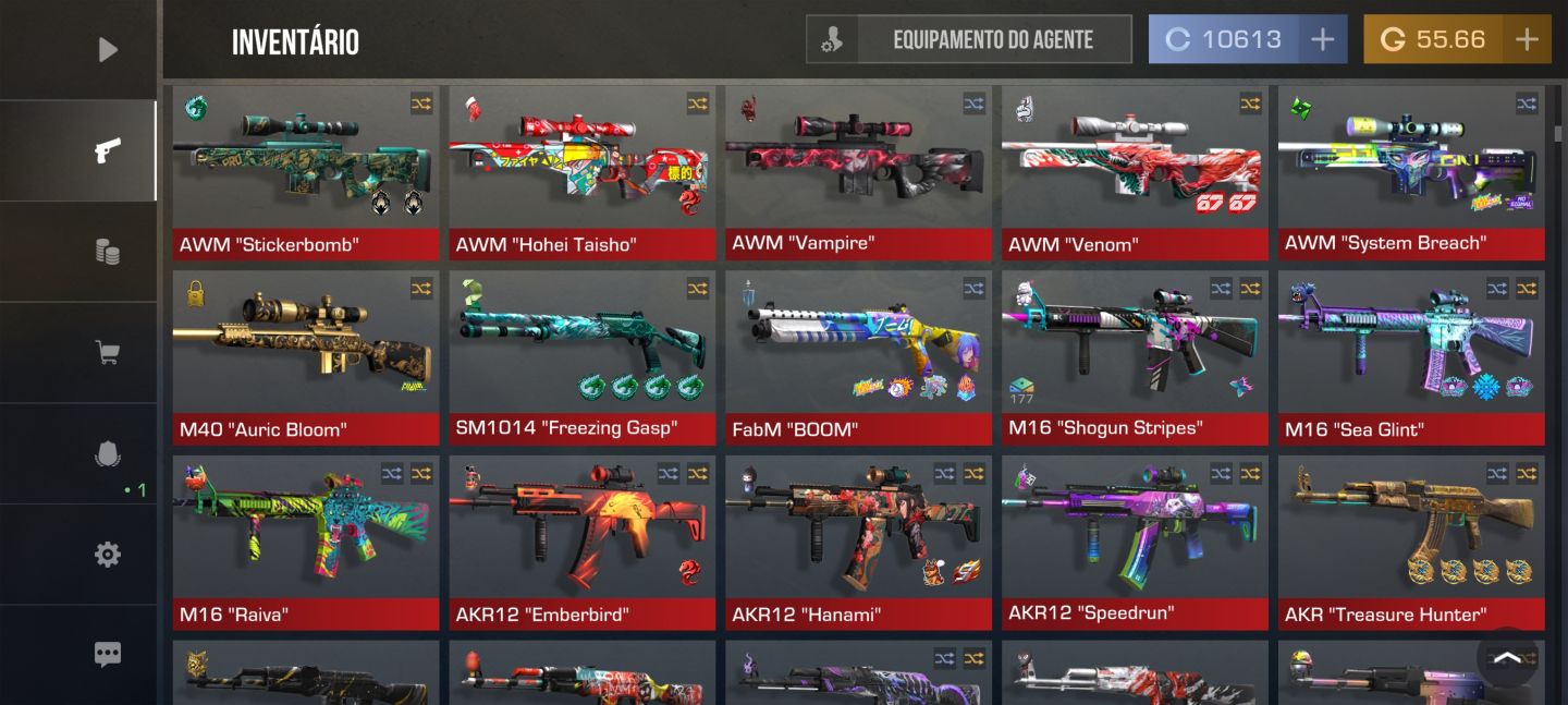 CONTA DE STANDOFF 2 COM MAIS DE 600 ITENS avaliada em 167k gold