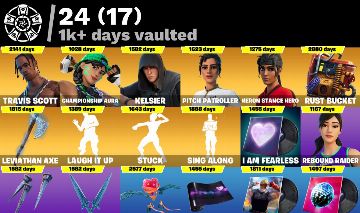 Conta Fortnite 364 Skins | Travis Scott, Lara Croft + Machado de Menta | Polo +