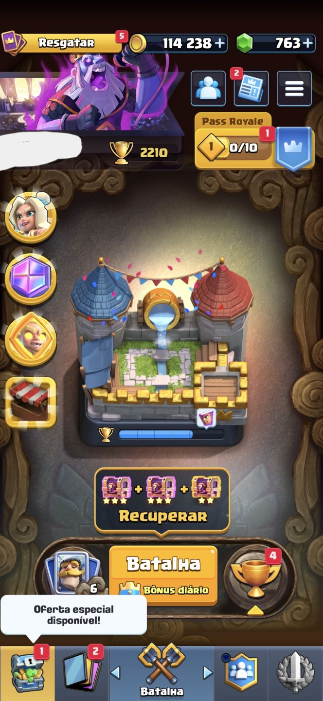Conta Clash Royale Arena 7 2200 Troféus