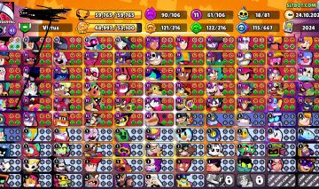 CONTA DE BRAWL STARS RECHEADA DE SKINS E MUITO UPADA!