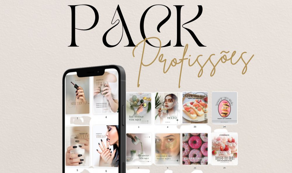 PACK PROFISSÕES EDITAVÉIS NO CANVA GRATUITO