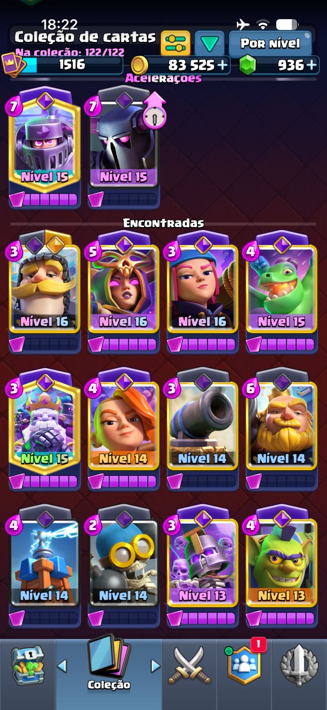 CONTA CLASH ROYALE 10500K TROFÉUS, 14EVOS MAIS HERÓIS