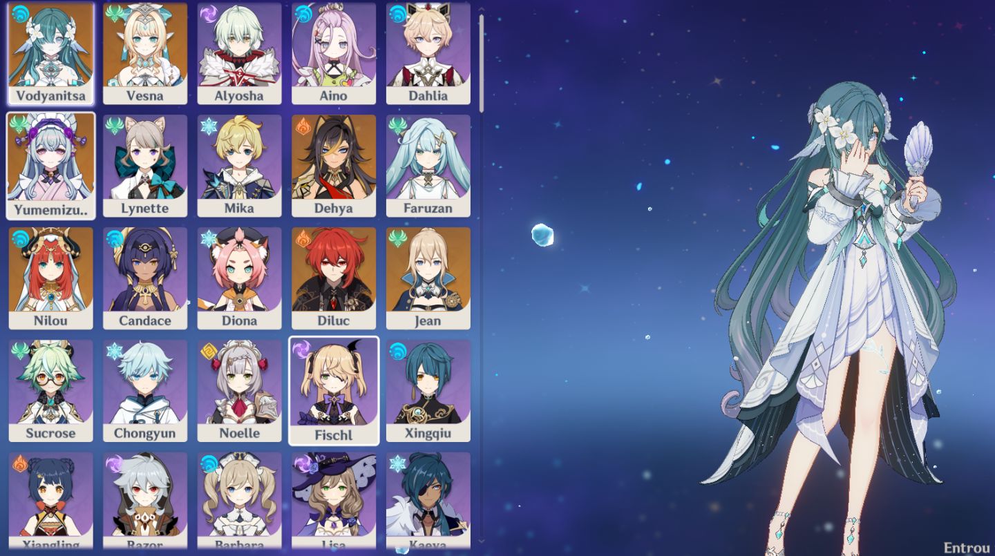 CONTA GENSHIN IMPACT COM VESNA, VODYANITSA e Nilou + 3 T5 | NO GARANTIDO | NA