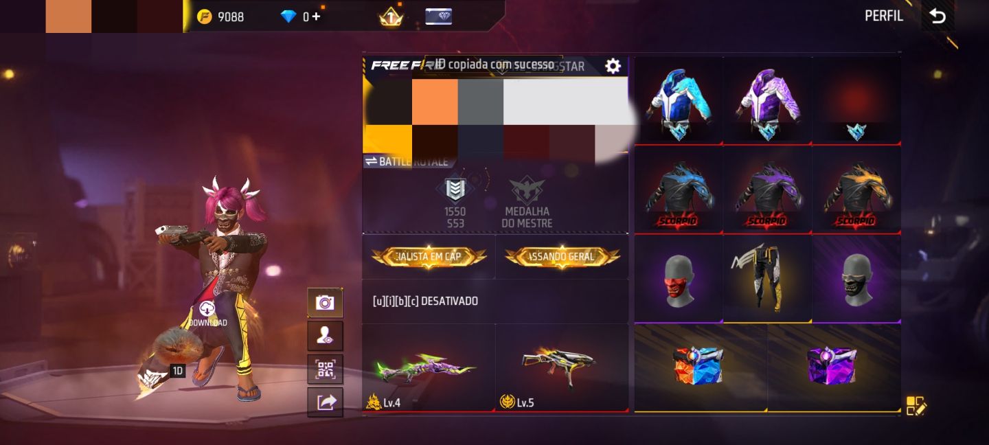 Conta free fire Insana