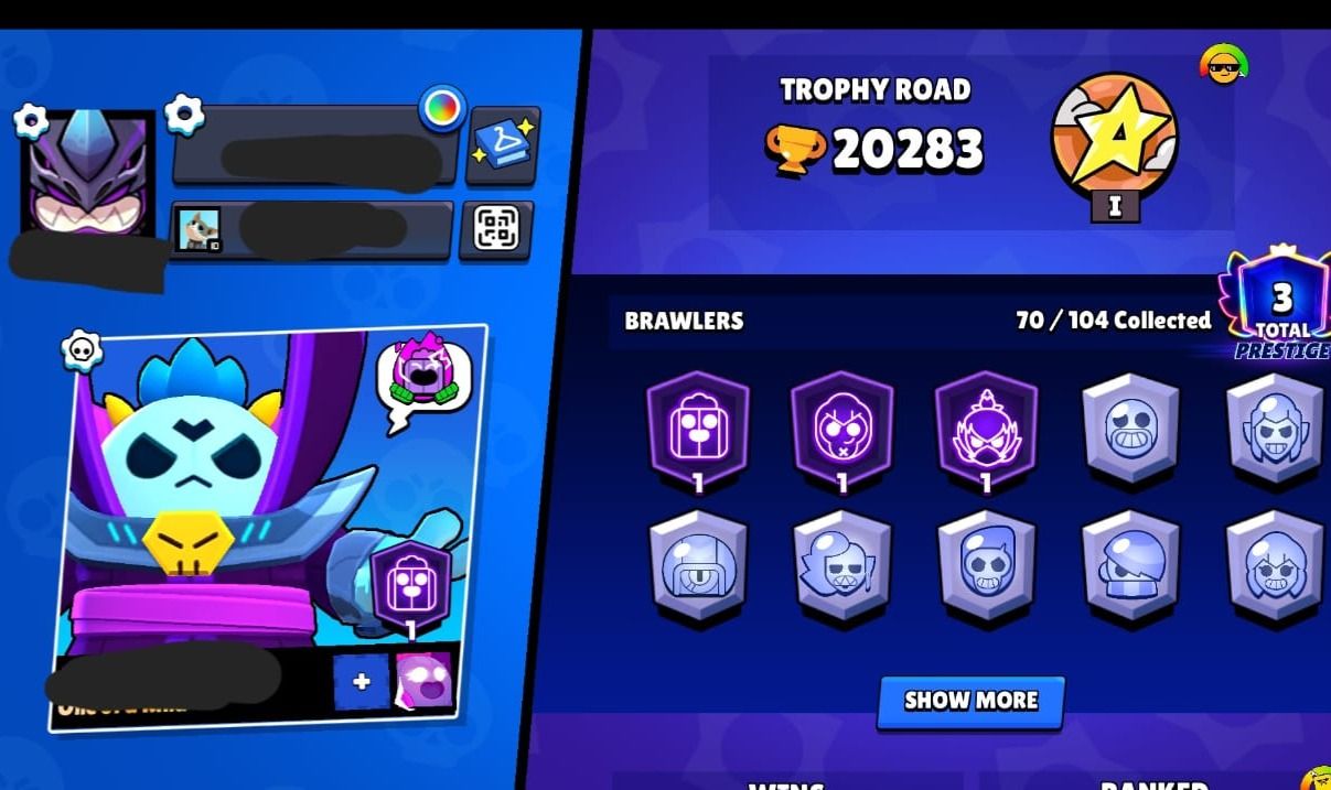 Conta de Brawl Stars 20k de troféus e muitos brawlers!!