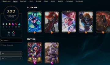 322 SKINS, 183 CHROMAS - CONTA DE LEAGUE OF LEGENDS
