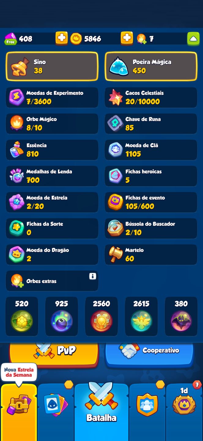 Conta Rush Royale High Tier | Caçador de Demônios Nvl 15 (Max) | 1131% crit
