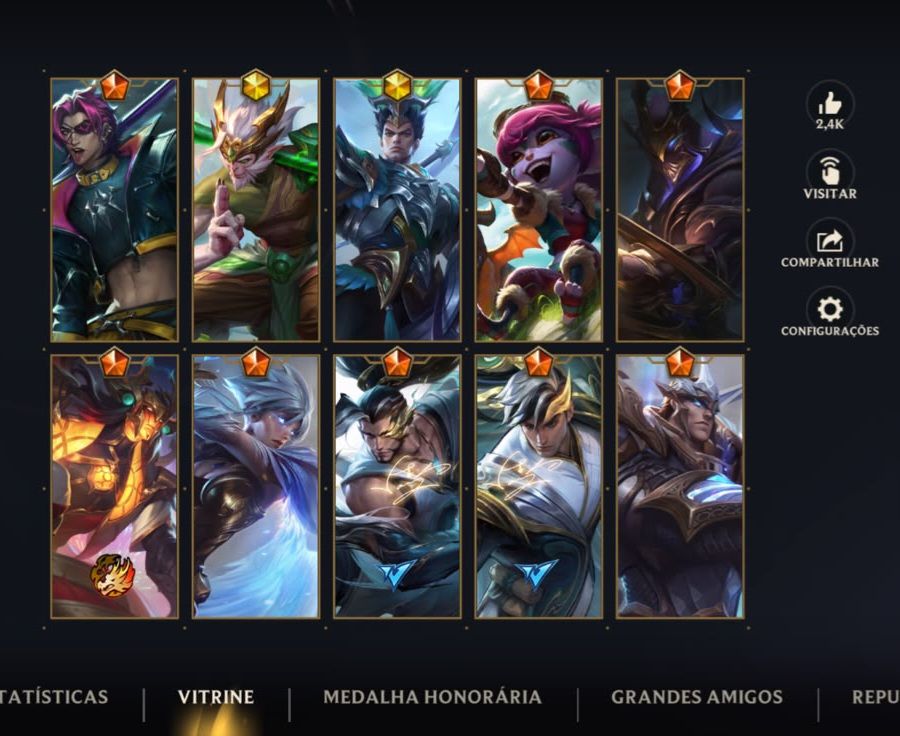 CONTA DE WILD RIFT COM LENDARIOS