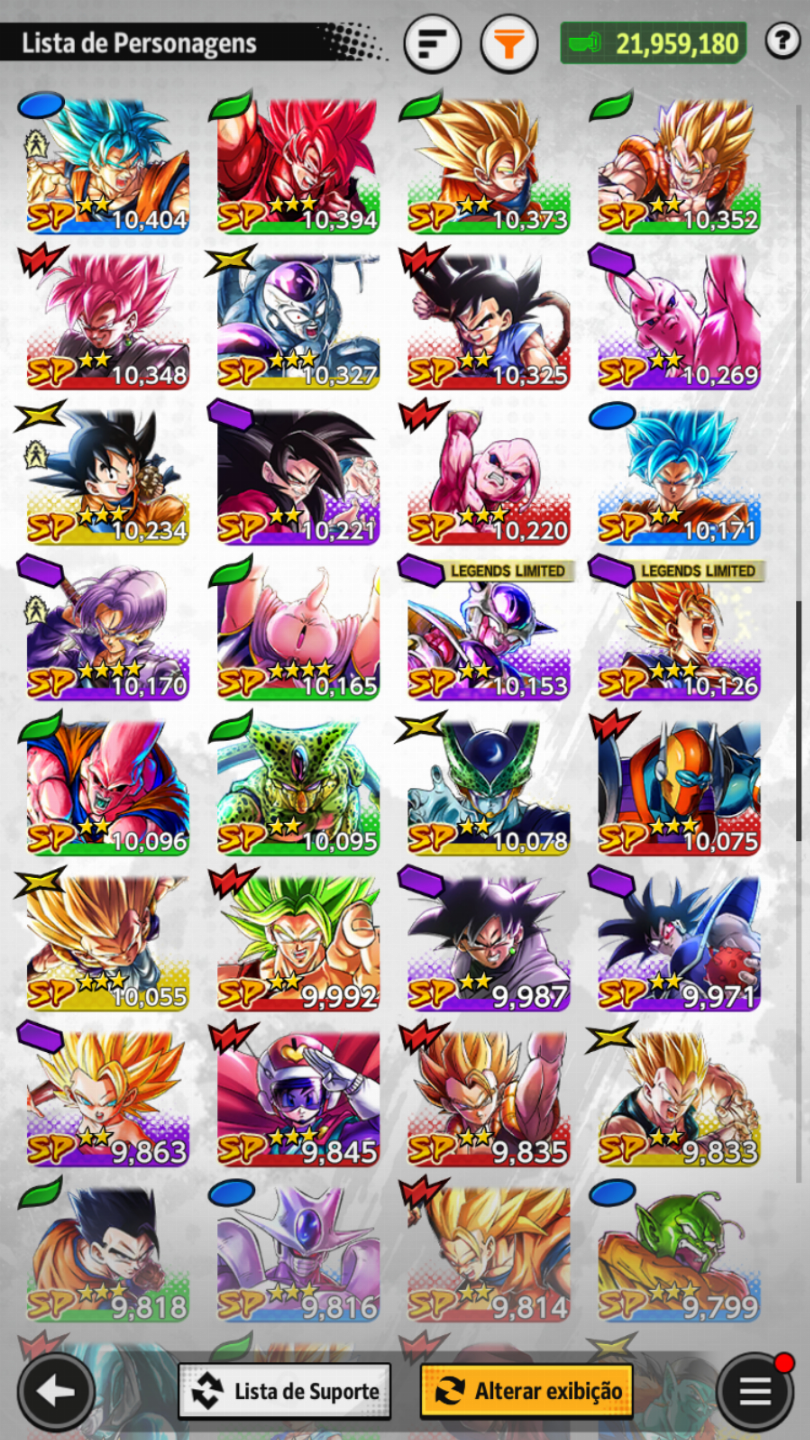 Conta iniciante com Bardock LR + Goku Mini SSJ3 LR
