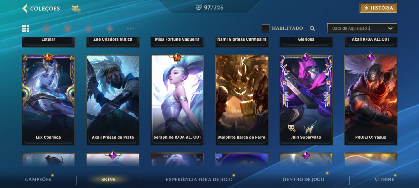 Conta wild rift com quase 100 skins