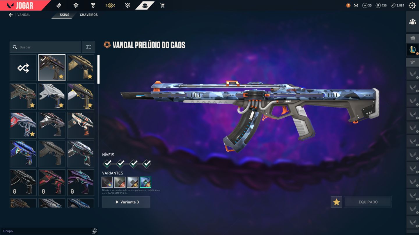 Conta do valorant com varias skins, singularidade e preludio do caos