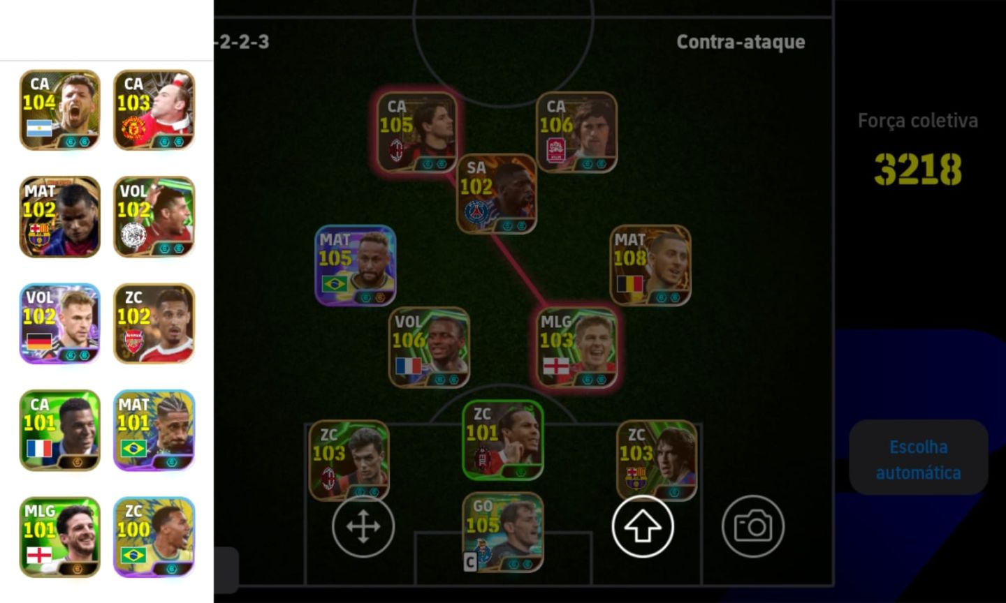 Conta Efootbal com Vieira, Neymar copa do mundo, Hazard e Dembélé Big Time !