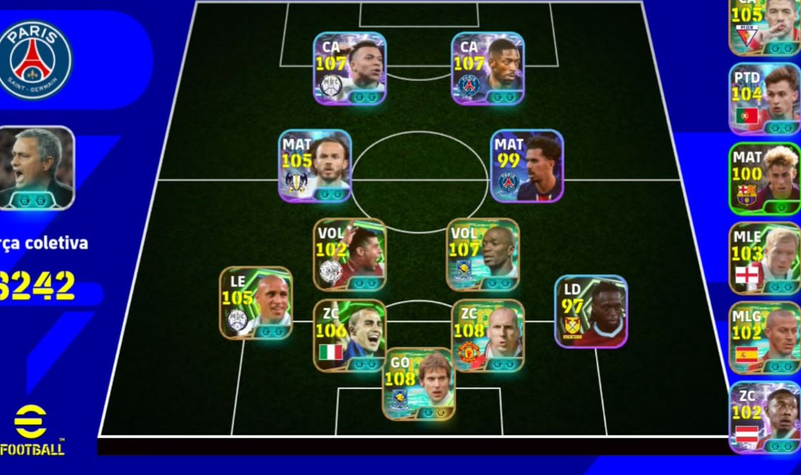 Conta Efootball, 3246, Dembelé e Mbappé 107.
