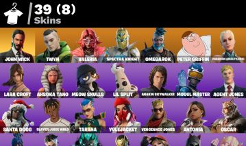 Conta de Fortnite com 39 Skins / Lara Croft / Mogul Master / Peter Griffin